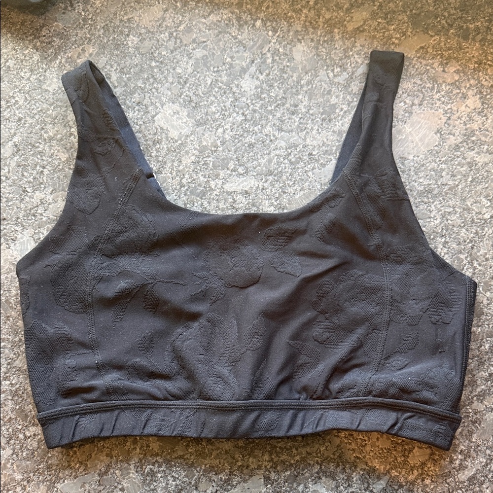 Mono B Black Floral Women's Sports Bra